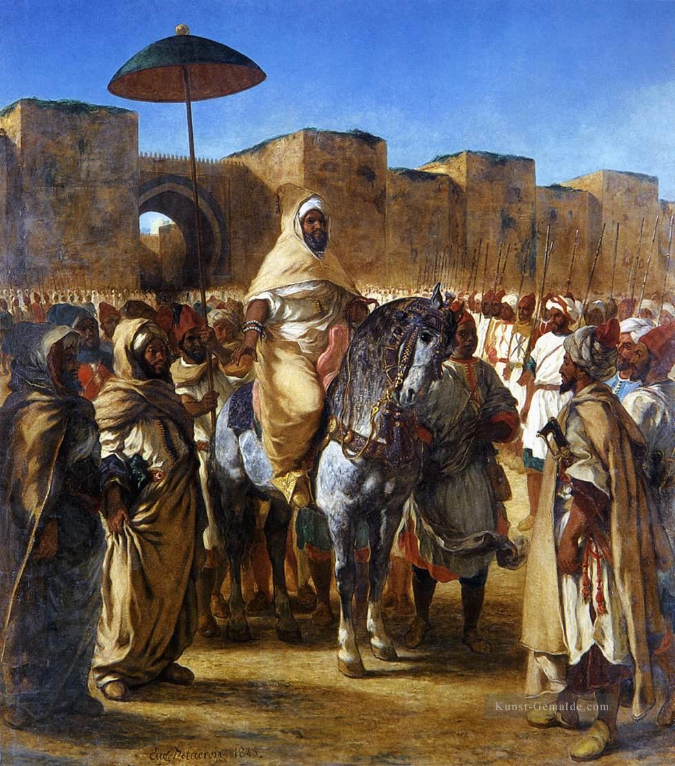 Der Sultan von Marokko und seine Entourage romantische Eugene Delacroix Ölgemälde
